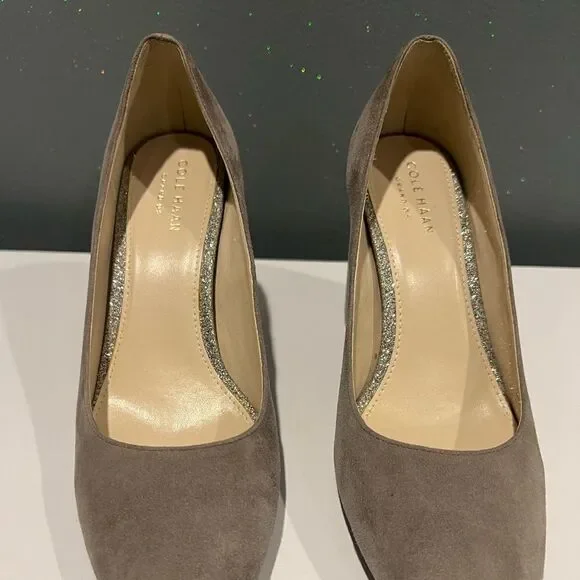 Cole Haan Alanna Suede Glitter heel pumps Grey size 6